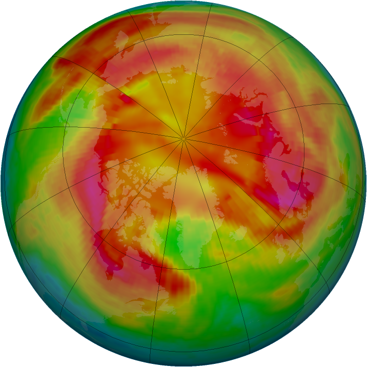 Arctic ozone map for 23 February 2001